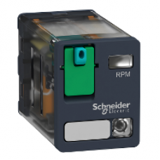 RPM22FD - power plug-in relay - Zelio RPM - 2 C/O - 110 V DC - 15 A - with LED, Schneider Electric