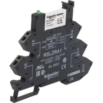 RSL1PRBU - interface plug-in relay - Zelio RSL - 1 C/O - 24 V DC - 6 A - with LED, Schneider Electric