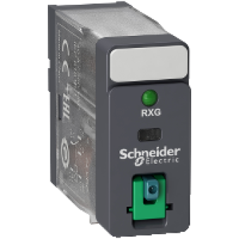 RXG12BD - interface plug-in relay - Zelio RXG - 1C/O standard - 24VDC-10A-with LTB and LED, Schneider Electric