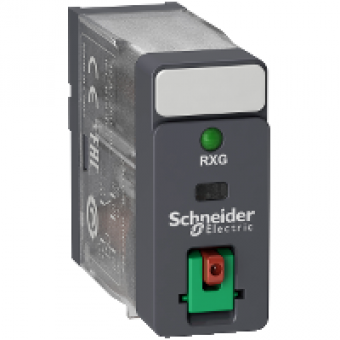 RXG12F7 - interface plug-in relay - Zelio RXG - 1C/O standard -120VAC-10A-with LTB and LED, Schneider Electric
