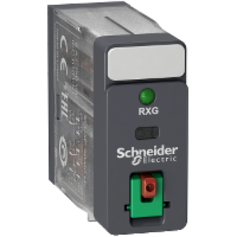RXG22E7 - interface plug-in relay - Zelio RXG - 2C/O standard -48VAC-5A - with LTB and LED, Schneider Electric