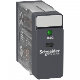 RXG23B7 - interface plug-in relay - Zelio RXG - 2 C/O standard - 24 V AC - 5 A - with LED, Schneider Electric RXG23B7 - interface plug-in relay - Zelio RXG - 2 C/O standard - 24 V AC - 5 A - with LED, Schneider Electric