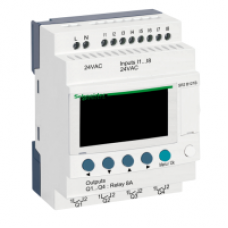 SR2B121B - compact smart relay Zelio Logic - 12 I O - 24 V AC - clock - display, Schneider Electric