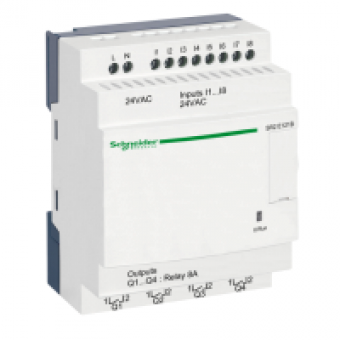 SR2E121B - compact smart relay Zelio Logic - 12 I O - 24 V AC - clock - no display, Schneider Electric SR2E121B - compact smart relay Zelio Logic - 12 I O - 24 V AC - clock - no display, Schneider Electric
