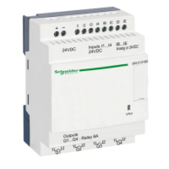 SR2E121BD - compact smart relay Zelio Logic - 12 I O - 24 V DC - clock - no display, Schneider Electric