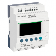 SR3B101FU - modular smart relay Zelio Logic - 10 I O - 100..240 V AC - clock - display, Schneider Electric