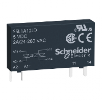SSL1A12BD - solid state relay Plug-in input 15-30 V DC output 24-280 V AC 2A, Schneider Electric SSL1A12BD - solid state relay Plug-in input 15-30 V DC output 24-280 V AC 2A, Schneider Electric