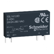 SSL1A12BDR - solid state relay Plug-in input 15-30 V DC output 24-280 V AC 2A, Schneider Electric
