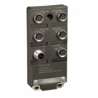 TCSESU051F0 - Ethernet ConneXium switch 5 x 10BASE-T/ 100BASE-TX ports - 24 V DC - IP67 - M12, Schneider Electric