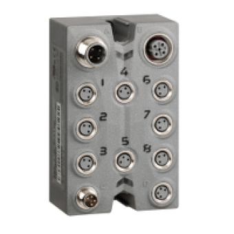 TM7BDO8TAB - expansion block - TM7 - IP67 - 8 DO - 24V DC - 2 A - M8 connector, Schneider Electric