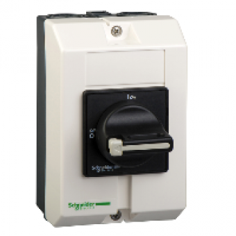 VBFXGE4 - TeSys VARIO - enclosure - for V02..V2 - black rotary handle - IP65, Schneider Electric VBFXGE4 - TeSys VARIO - enclosure - for V02..V2 - black rotary handle - IP65, Schneider Electric