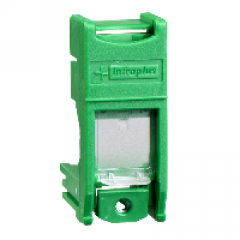 VDI9903 - Multi-plus Modular Jack Support Shutter Green, Schneider Electric