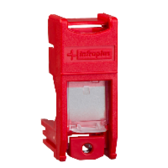 VDI9904 - Multi-plus Modular Jack Support Shutter Red, Schneider Electric
