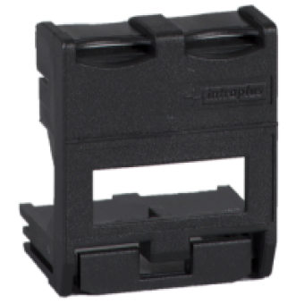 VDI9943 - Multiplus fiber Optic support 2 ports for SC duplex adapter Black, Schneider Electric