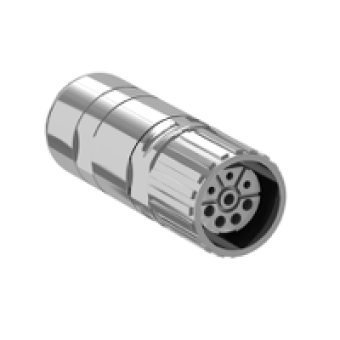 VW3M8215 - M23 industrial connector for creating power cordsets - 1.5 or 2 mm² - set of 5, Schneider Electric