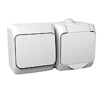 WDE000500 - Cedar Plus - single socket outlet sideE+1p switch - 16A(X) white, Schneider Electric