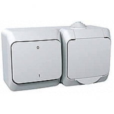 WDE000502 - Cedar Plus - single socket outlet sideE+2pole switch - 16A(X) white, Schneider Electric