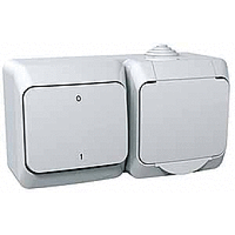 WDE000502 - Cedar Plus - single socket outlet sideE+2pole switch - 16A(X) white, Schneider Electric