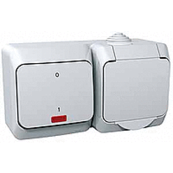 WDE000503 - Cedar Plus - single socket outlet sideE+2pole sw - 16A(X) locator light white, Schneider Electric