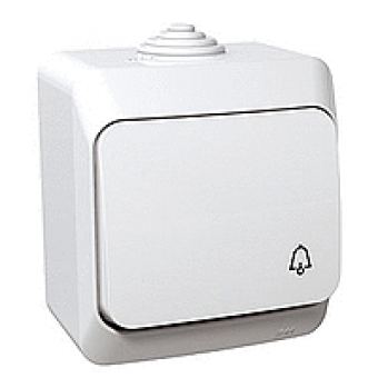 WDE000512 - Cedar Plus - 1pole pushbutton - 16A bell symbol white, Schneider Electric WDE000512 - Cedar Plus - 1pole pushbutton - 16A bell symbol white, Schneider Electric