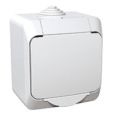 WDE000540 - Cedar Plus - single socket outlet pinE - 16A shutters white, Schneider Electric
