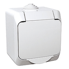 WDE000541 - Cedar Plus - single socket outlet sideE - 16A shutters white, Schneider Electric