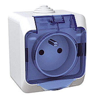 WDE000542 - Cedar Plus - single socket outlet pinE - 16A shutters transparent lid white, Schneider Electric WDE000542 - Cedar Plus - single socket outlet pinE - 16A shutters transparent lid white, Schneider Electric