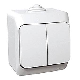 WDE000550 - Cedar Plus - 1pole 2-circuits switch - 16AX white, Schneider Electric WDE000550 - Cedar Plus - 1pole 2-circuits switch - 16AX white, Schneider Electric