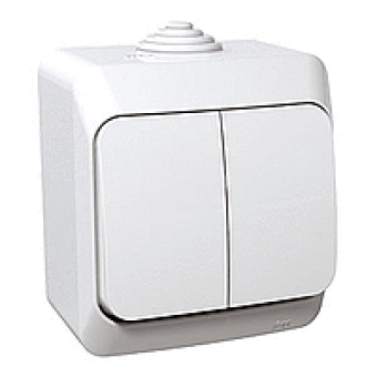 WDE000551 - Cedar Plus - 1pole 2-circuits switch - 16AX locator light white, Schneider Electric WDE000551 - Cedar Plus - 1pole 2-circuits switch - 16AX locator light white, Schneider Electric