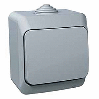 WDE000611 - Cedar Plus - 1pole pushbutton - 16A grey, Schneider Electric