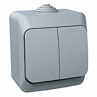 WDE000650 - Cedar Plus - 1pole 2-circuits switch - 16AX grey, Schneider Electric