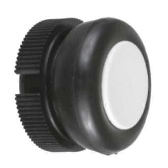 XACA9411 - round head for pushbutton - spring return - XAC-A - white - booted, Schneider Electric