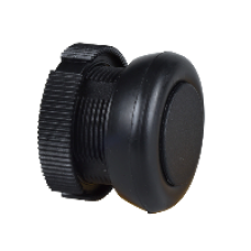 XACA9412 - round head for pushbutton - spring return - XAC-A - black - booted, Schneider Electric