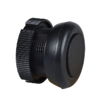 XACA9412 - round head for pushbutton - spring return - XAC-A - black - booted, Schneider Electric