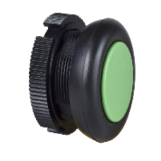 XACA9413 - round head for pushbutton - spring return - XAC-A - green - booted, Schneider Electric