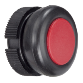 XACA9414 - round head for pushbutton - spring return - XAC-A - red - booted, Schneider Electric