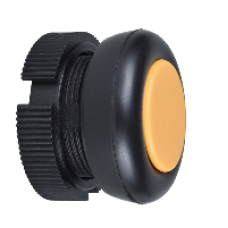 XACA9415 - round head for pushbutton - spring return - XAC-A - yellow - booted, Schneider Electric