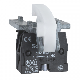 XACS104 - spring return contact block - 2 NC - base mounting, Schneider Electric
