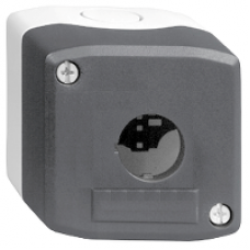 XALD01H7 - dark grey empty enclosure lid with light grey base - 1 cut-out -UL/CSA certified, Schneider Electric