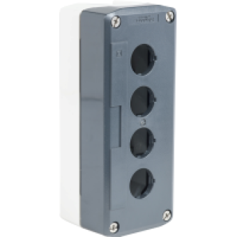 XALD04H7 - dark grey empty enclosure lid with light grey base - 4 cut-outs-UL/CSA certified, Schneider Electric
