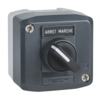 XALD132 - dark grey station - 1 selector switch Ø22 standard handle 1NO, Schneider Electric