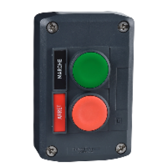 XALD211 - dark grey station - green flush/red flush pushbuttons Ø22 spring return, Schneider Electric XALD211 - dark grey station - green flush/red flush pushbuttons Ø22 spring return, Schneider Electric