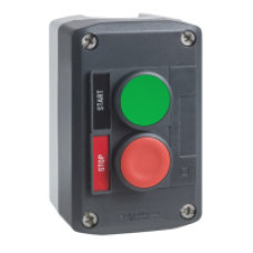 XALD211H29 - dark grey station - green flush/red flush pushbuttons Ø22 spring return, Schneider Electric