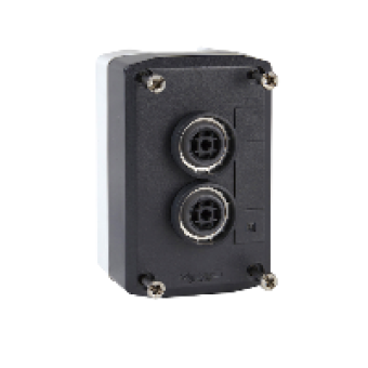 XALD223 - dark grey station - white flush/black flush pushbuttons Ø22 spring return, Schneider Electric