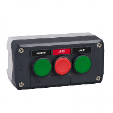 XALD311 - dark grey station - green flush/red flush/green flush pushbuttons Ø22, Schneider Electric