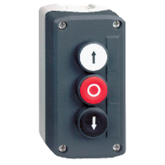 XALD325 - dark grey station - white flush/red flush/black flush pushbuttons Ø22, Schneider Electric