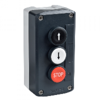 XALD326 - dark grey station - white flush/red flush/black flush pushbuttons Ø22, Schneider Electric
