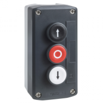 XALD334 - dark grey station - white flush/red flush/black flush pushbuttons Ø22, Schneider Electric