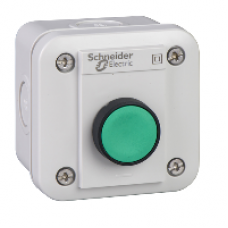 XALE1W1M - control station XAL-E - 1 projecting pushbutton - spring return - green - 1 NO, Schneider Electric
