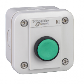 XALE1W1M - control station XAL-E - 1 projecting pushbutton - spring return - green - 1 NO, Schneider Electric XALE1W1M - control station XAL-E - 1 projecting pushbutton - spring return - green - 1 NO, Schneider Electric
